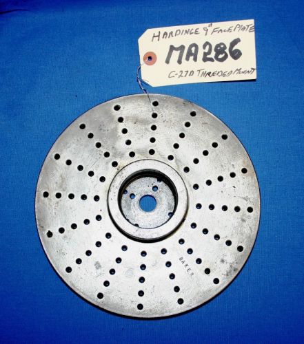 Hardinge c-27d  9&#034; face plate, threaded mount for sale