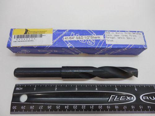 41/64 drill bit 118 degree interstate 1/2&#034; shank 6&#034; oal hss for sale