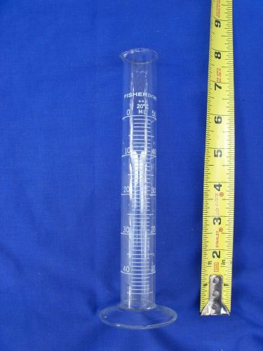 Fisherbrand 50ml td graduated cylinder enamel 0.5ml graduations excellent! for sale