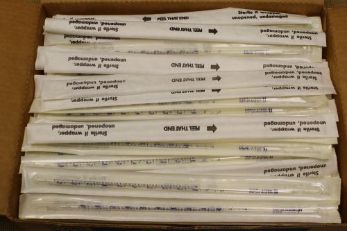 Lot of 193  - VWR 1mL Sterile Plugged Serological Borosilcate Glass Pipets USA