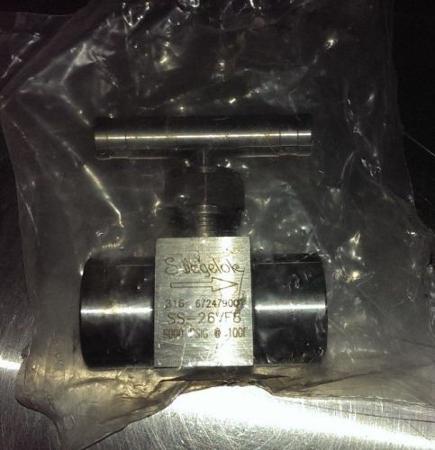 Swagelok 1/2&#034;npt fem. Stainless Steel Needle Valve SS-26VF8-SG 6000psig @ 100 F.