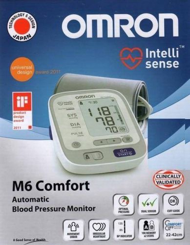 OMRON M6 COMFORT DIGITAL UPPER ARM BLOOD PRESSURE MONITOR DUAL CUFF 22-42cm