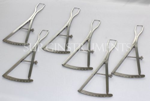 6 Piece Set of Castroviejo Ridge Maping Caliper 6&#034; Implant Dental Surgical