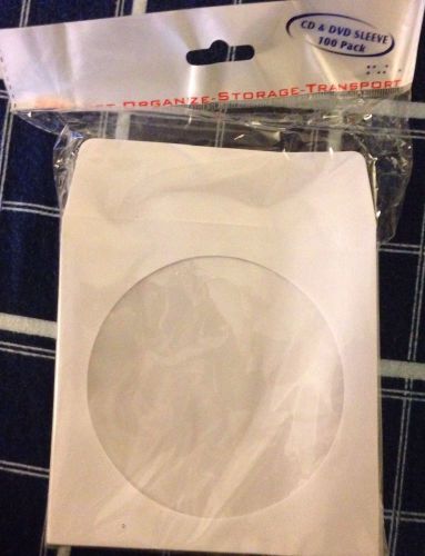 100 CD/ DVD White Paper SLEEVES w/Flap USA Seller