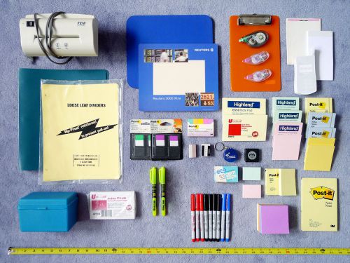 51 pcs lot/bundle post it sticky notes, shredder, binder, clip board, 3m, tombow for sale