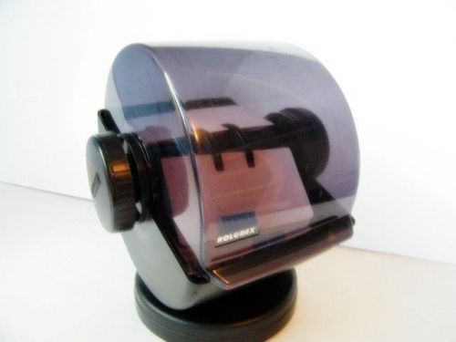 VINTAGE ROLODEX RETRO SWIVEL BASE BLACK MODEL NSW-24C ATOMIC MADE IN USA OFFICE