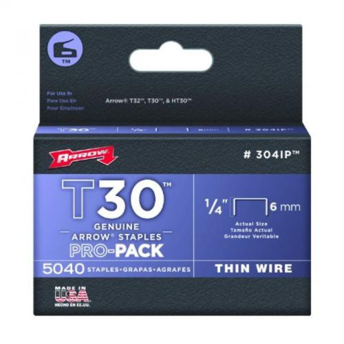 Arrow Genuine T30/T32 1/4&#034; Staples, 5,040-Pack Arrow Fastener Staples 304IP