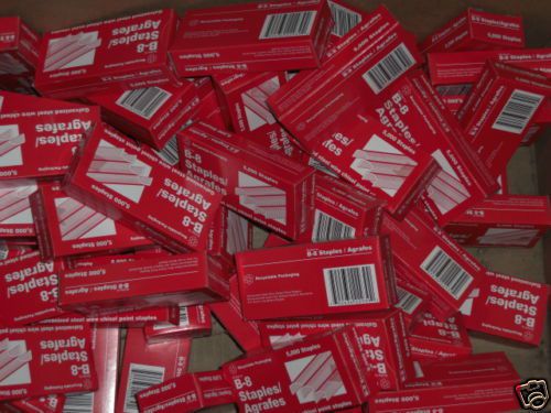 LOTof 100 - B8 STAPLES  (100 BOXES) 500,000 B-8 STAPLES