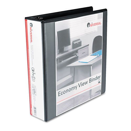 Round ring economy vinyl view binder, 2&#034; capacity, black for sale