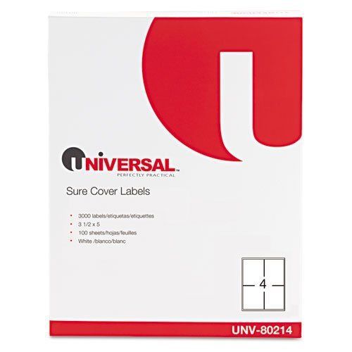 Universal office products 80214 surecover permanent self-adhesive labels, 3-1/2 for sale