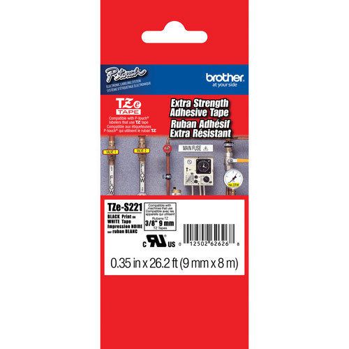 Brother International Tzes221 Label Tape - 0.38&#034; Width 1 Each set 3 pack