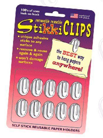 The Stikkiworks Co. Stikkiclips 30 White Clips Per Pkg. Brand New!