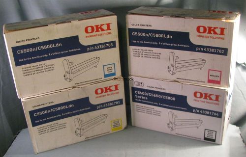 FULL SET OF GENUINE OKI IMAGE DRUMS 43381701/43381704/43381703/43381702 C5500