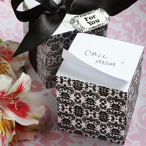 Black and White Damask Design Memo Cubes