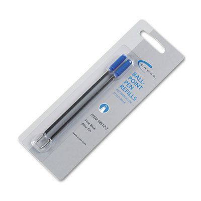 Refills for Ballpoint Pens, Fine, Blue Ink, 2/Pack