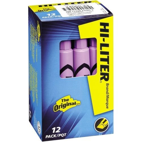 Avery Hi-Liter Desk Style Highlighter -Chisel -Fluorescent Purple - 12/PK