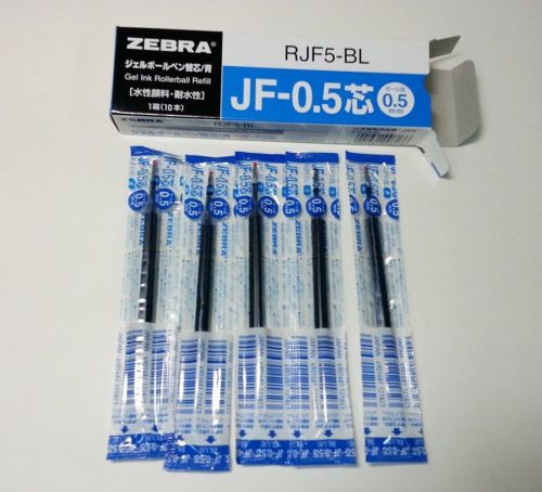 Zebra sarasa JF-0.5mm  10pcs refill roller gel pen blue