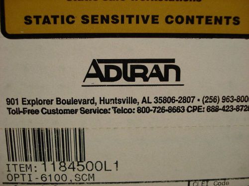 Adtran OPTI-6100 SCM Card 1184500L1 NEW