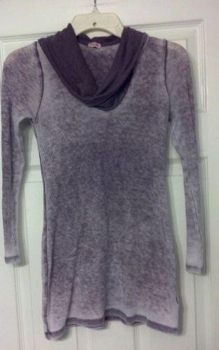 Girls&#039; sz 12 splendid purple cowl thermal/waffle tunic/shirt/top - soft pima for sale