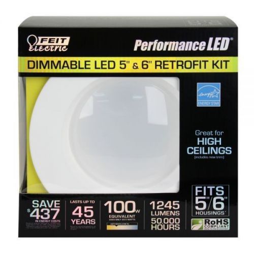 8 New Feit Performance 5-6 inch LED Retrofit Kit 100W uses 20W Soft White