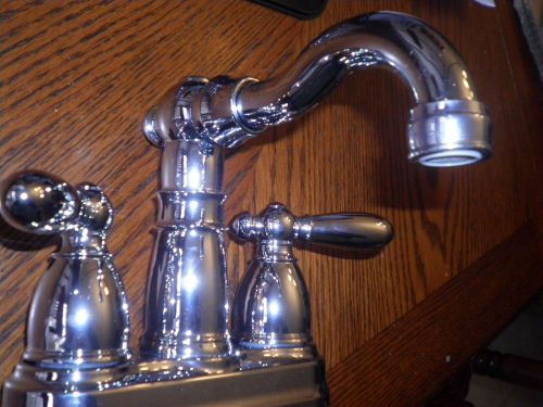 New package Hardware House non metal chrome finish 4 inch center bath faucet