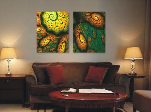 2X CANVAS ART PRINT Poster in 2pcs of 18&#034;x14&#034; Cool Fractal Abstract(No Frame)-69
