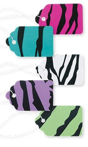 Wild Zebra Print Paper Price Tags 100 Qty &amp; * FREE drawstring bag *