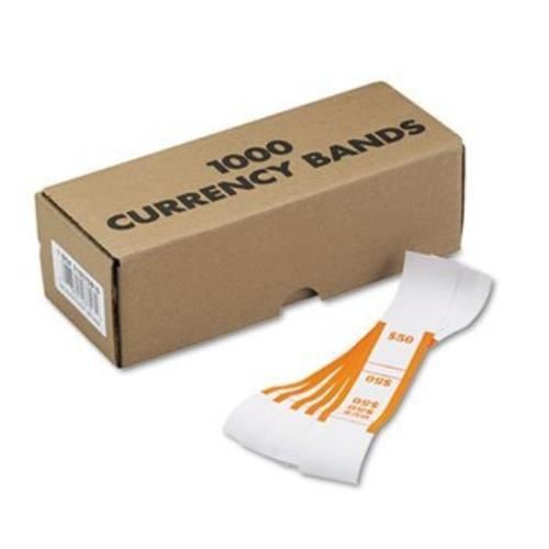 Mmf $50 Currency Strap - Self-sealing - Kraft - Orange, White (216070b16)