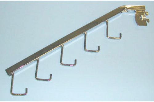 18&#034;L 5 Hook Chrome Square Tubing Waterfall Fits 1/2&#034; Slots On 1&#034; Center - 5 Pcs