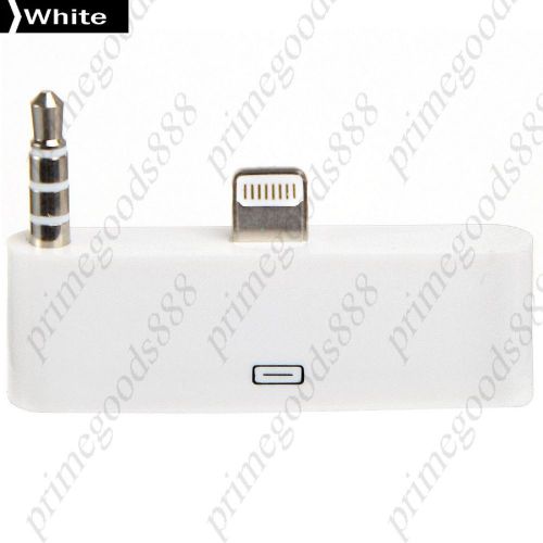 Dock 30 pin female to 8 pin lightning adapter converter 3.5mm audio plug white for sale