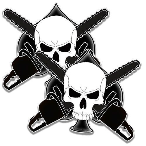 Logger&#039;s Crossbones Decal sticker arborist forestry CHAINSAW tree axe skull 1221