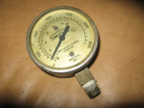 Vintage Smith welding equipment gauge Minneapolis Minn 0-3000