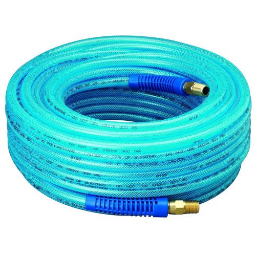 Blue 300 PSI 3/8&#034; x100&#039; Polyurethane Air Hose1/4&#034; MNPT Swivel Compressor Tools