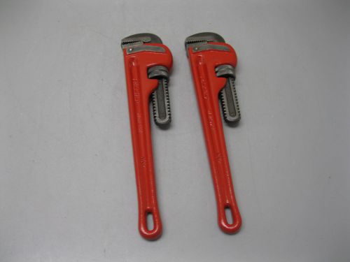 Lot (2) Ridgid Heavy Duty 14&#034; Pipe Wrench D18 (678)