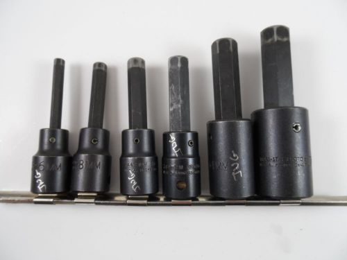 Proto impact hex bit socket metric allen set j74252 - 6 pc (6,8,10,12,14,17 mm) for sale