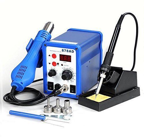 2in1 Rework Soldering Station Iron Welder Hot Air Gun &amp; Tip 640w with Heat