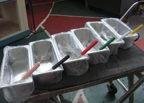 Six New Five-Liter Gelato Pans w/(6)Spatulas