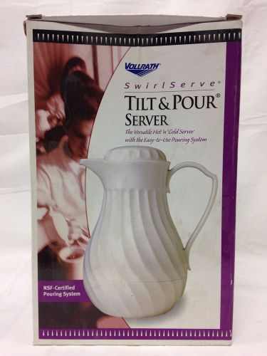 New Vollrath 52130 Tilt &amp; Pour SwirlServe White 42 Oz. Beverage Server