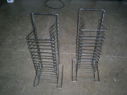 PIZZA  PAN RACKS/HOLDER -   HEAVY DUTY LOT OF 2 CHROME