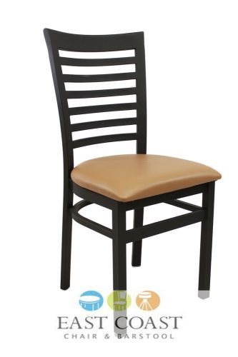 New Gladiator Full Ladder Back Restaurant Chair with Tan Vinyl Seat