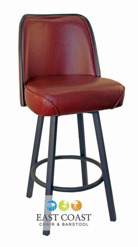 New Gladiator Extra Large Wine Casino Bar Stool w/ Black PVC Edge &amp; Black Base