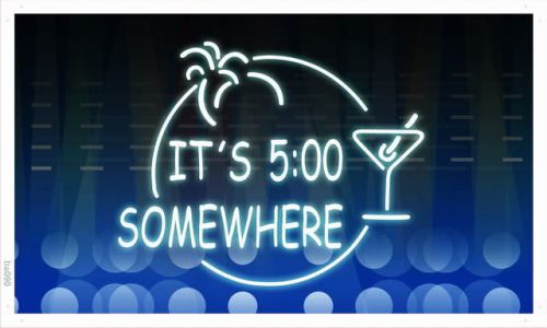 ba090 ITS 5:00 SOMEWHERE MARGARITA Banner Shop Sign