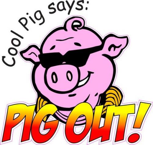 BBQ Barbeque Pig Pork Restaurant Food Sign Decal 14&#034;