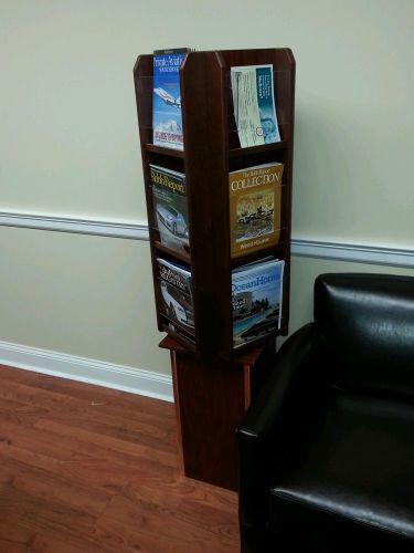 12 pocket wood rotary magazine  rack