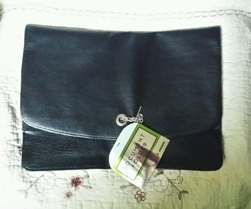 Unison Faux Black Leather Document Folder Letter or Legal Holder Wallet