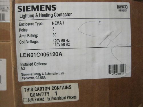 Siemens LEN01C006120A Lighting &amp; Heating Contactor