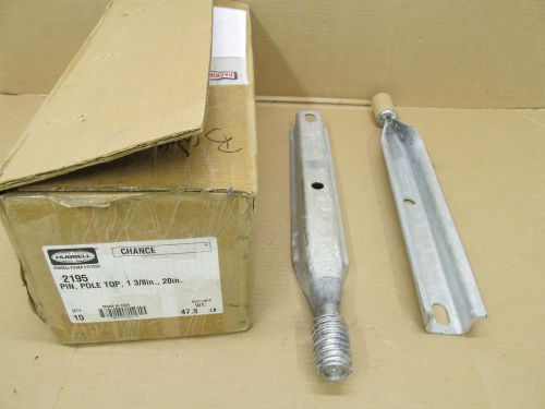 NIB Hubbell 2195 Pole Top Pin 1 3/8&#034; 20&#034; Long Insulator Pole Cable Galvanized