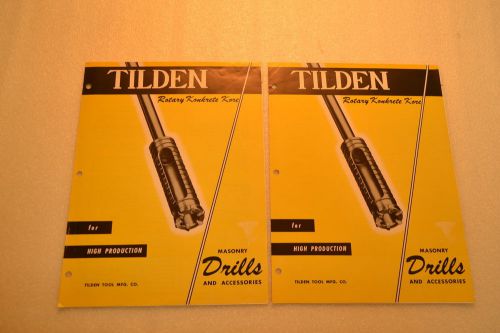 TILDEN TOOL ROTARY KONKRETE KORE Concrete Core Drill CATALOG 2 copies (JRW #045)