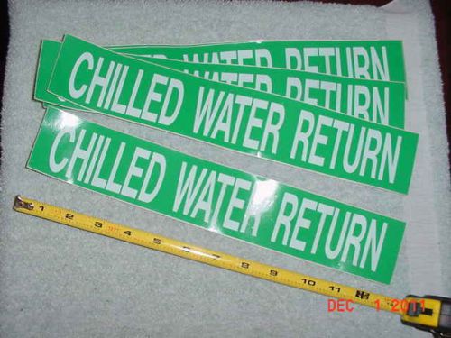 Lot of (8) plumbing &#034;chilled water return&#034; pipe stickers *free shipping usa* for sale