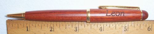 PERSONALIZED &#034;LEON&#034; LASER ENGRAVED ALASKA &amp; EAGLE ROSEWOOD CLIP BALLPOINT PEN